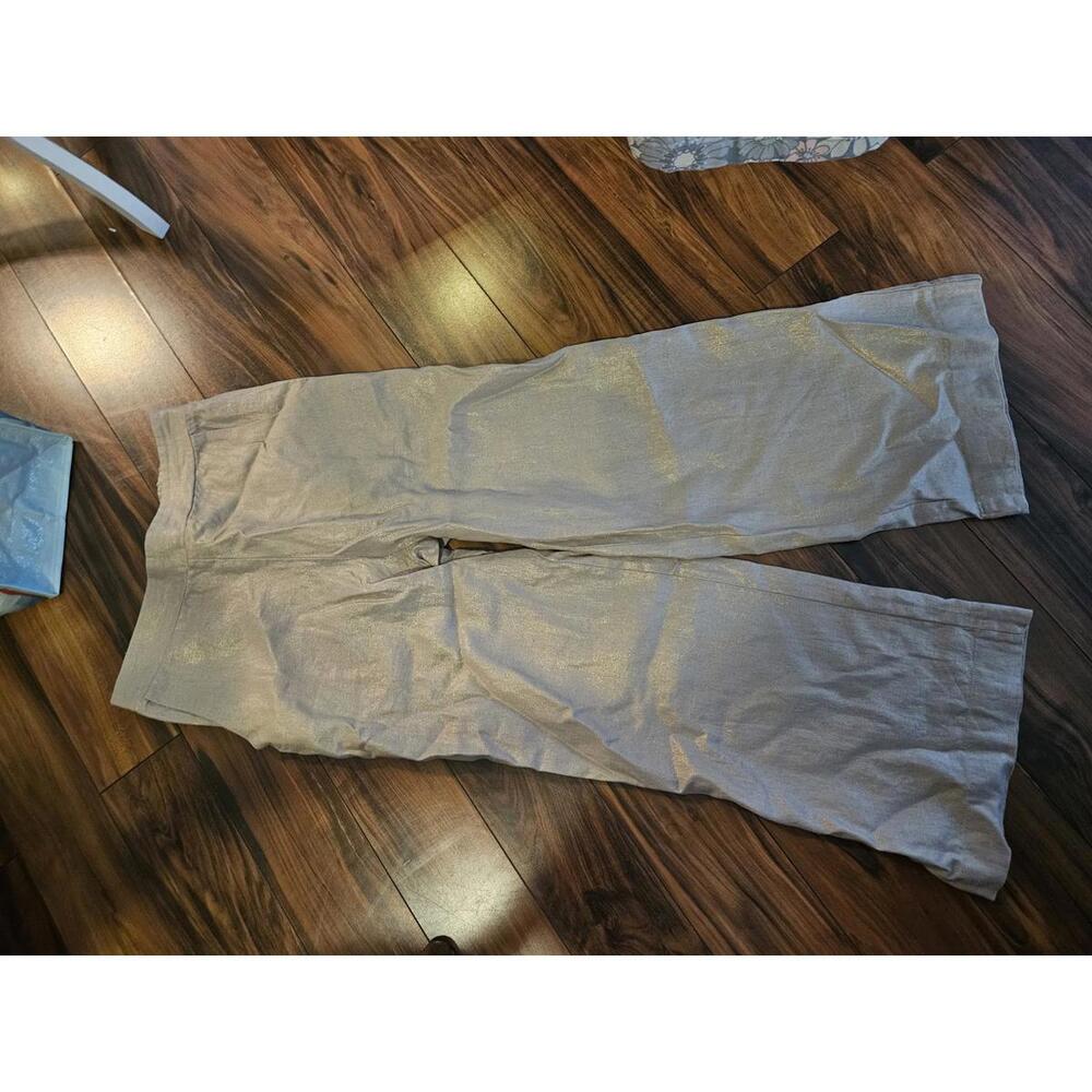 Gold pants halston m